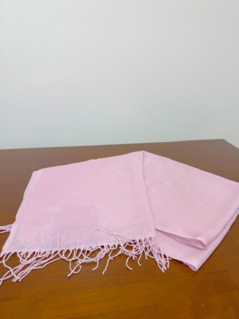 Pastel Pink Scarf Wrap Fringe Boho Coquette.